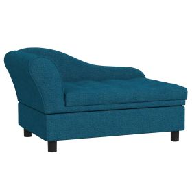 Elevated Dog Bed with Storage Space Soft Cushion for Small to Medium Pets Navy Blue