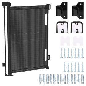 Baby Security Gate Retractable Door Extra Wide Child Safety Stairs Gate 61x34in for Doorway Hallway Indoor Outdoor
