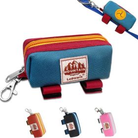 Dog Poop Bag Holder For Leash, Zippered Canvas Poop Bag Dispenser Pouch With Velcro Straps & Metal Carabiner Clip, Holds Keys & Treats (Option: MULTI)