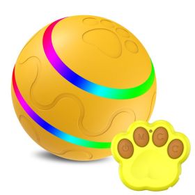 Pet New Wicked Ball Toy Intelligent Ball USB Toys Self Rotating Ball Automatic Rotation Ball (Option: Yellow-Upgrade remote control)