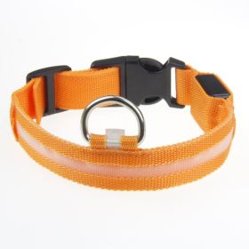 LED Luminous Pet Dog Collar Night (Option: Orange Light-XXS)
