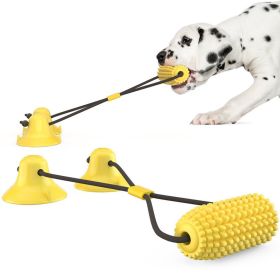 Pet Dog Toy Interactive Rubber Balls for Small Large Dogs Puppy Chewing Toys Pet Tooth Cleaning Indestructible Dog Food Ball (Ships From: China, Color: Double sucker)