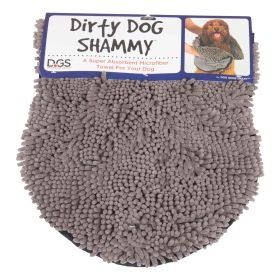 DGS Pet Products Dirty Dog Shammy Towel Brown 13" x 31" x 0.5" (Color: Grey)