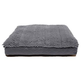 DGS Pet Products Dirty Dog Rectangle Bed Medium Brown 26" x 34" x 4" (Color: Cool Grey, size: medium)